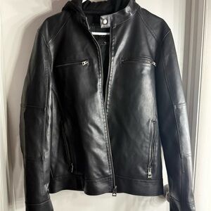 Guess Leather Jacket with Hood
